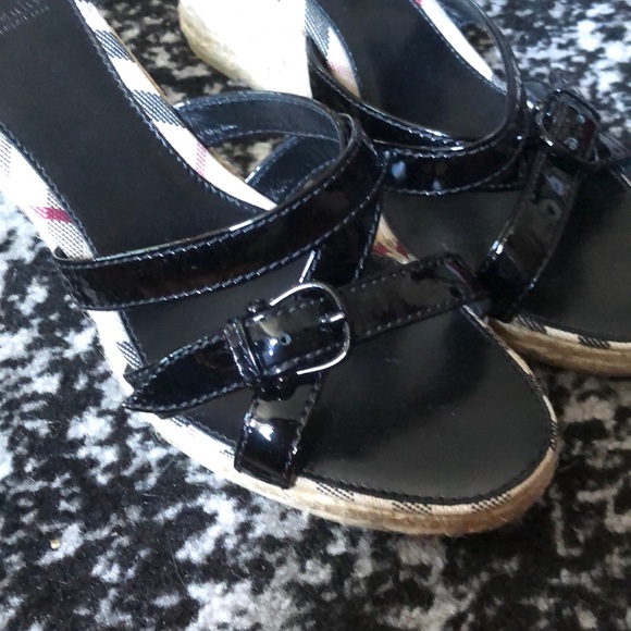 Burberry Black Nova Check Espardilles Sandals New - Picture 6 of 8